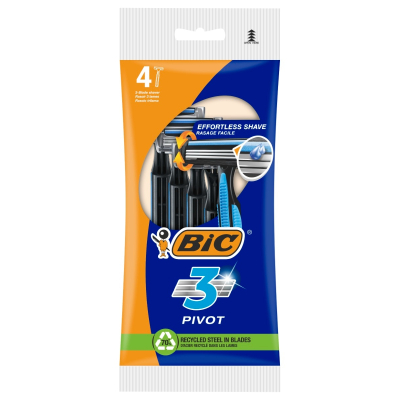 Изображение товара Одноразовая мужская бритва BIC Pivot 4 шт. для гладкого и безопасного бритья